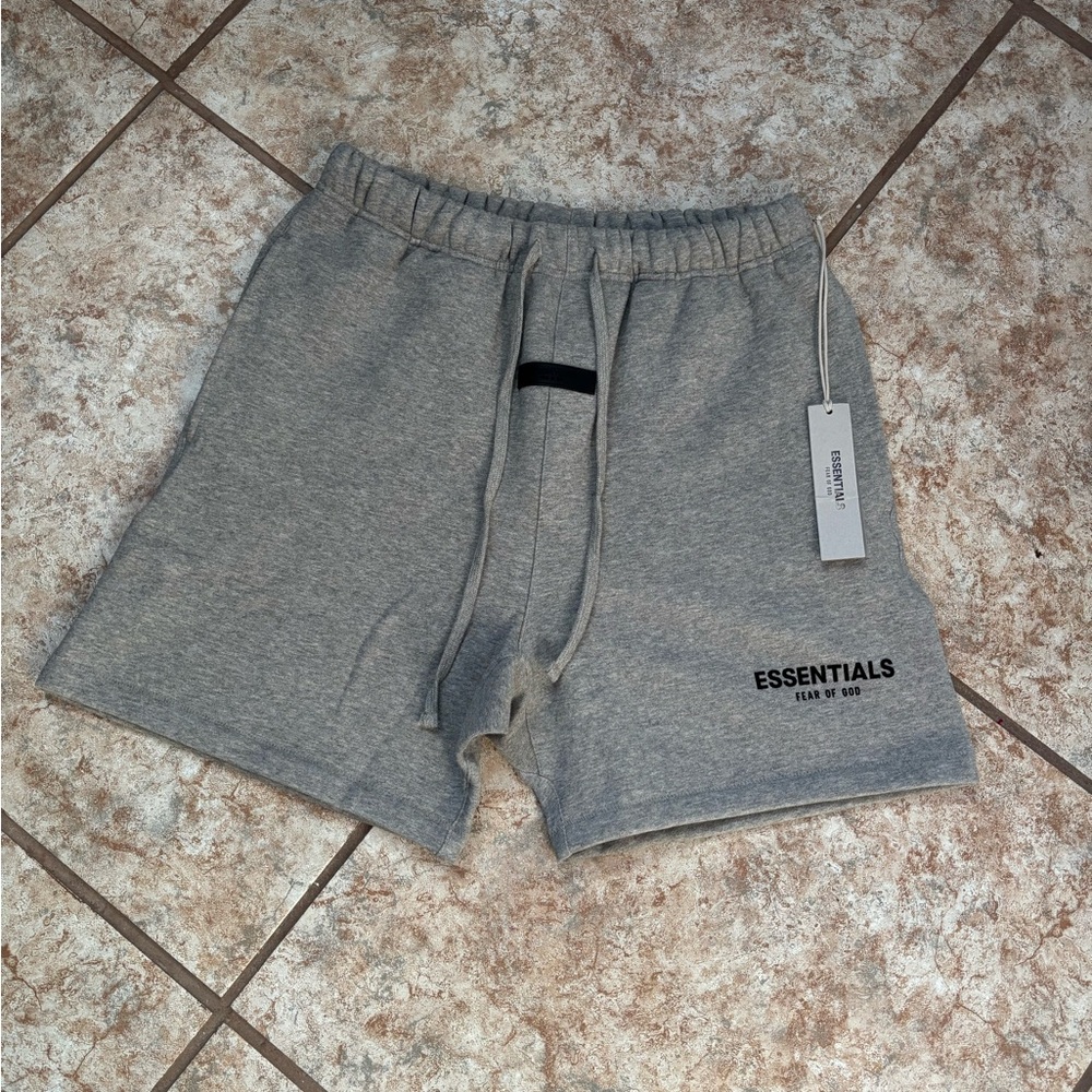 Essentials Gray Athletic Shorts Relaxed Fit